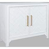 Gramercy 40" 2 Door Chevron Accent Chest in Brushed Blanc White